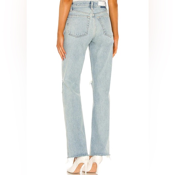 RE/DONE Originals 90s High Rise Loose in Breezy Indigo With Rips revolv - Picture 3 of 7
